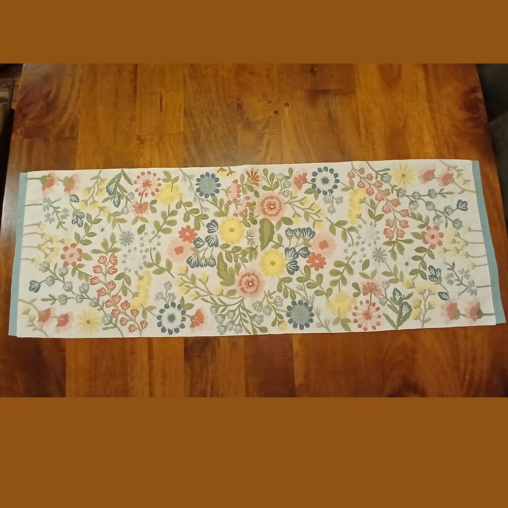 Pier 1 Imports Embroidered Floral Table Runner